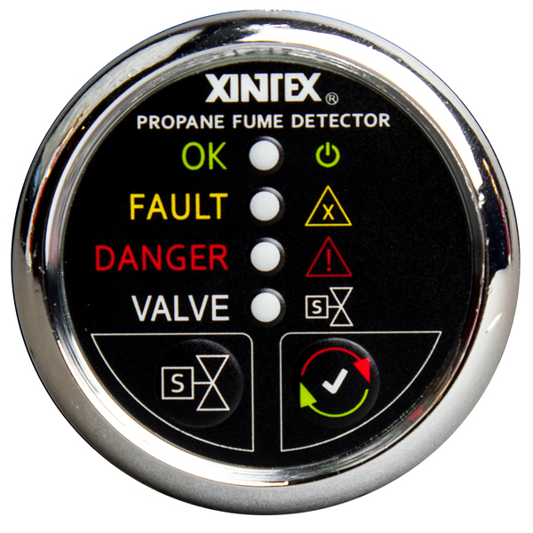 Fireboy-Xintex Propane Fume Detector w/Plastic Sensor & Solenoid Valve - Chrom P-1CS-R